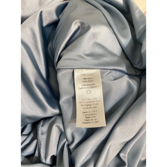 Delfi Collective Roya saphire blue Ruched Twisted  Satin Maxi Dress - Picture 14 of 14